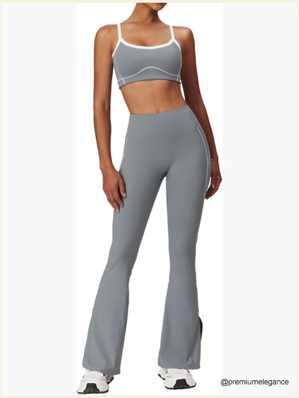 2pc Yoga Set: Sports Bra & High Waist Flared Leggings